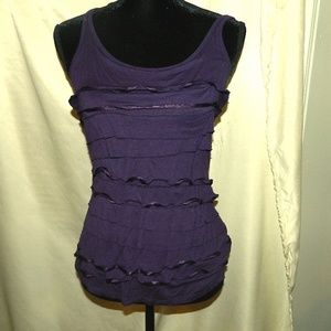 Purple Ruffled Tank Top